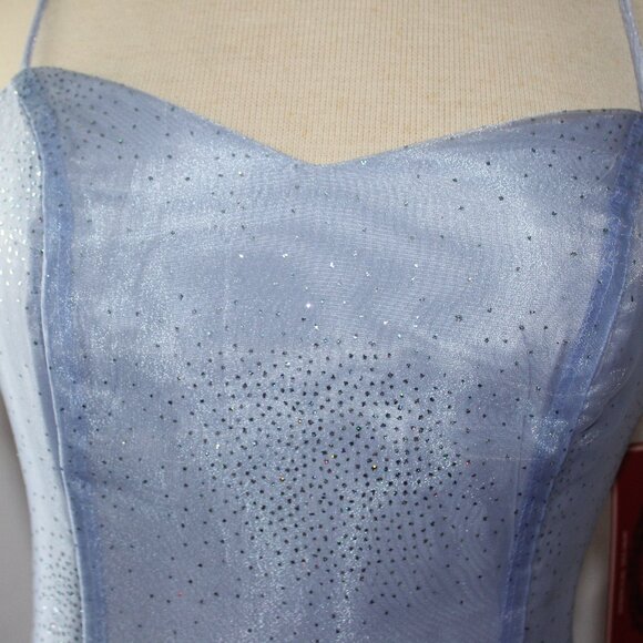 Poly USA #2264 Long Organza Formal Evening or Prom Gown-Size M-PERIWINKLE BLUE - Picture 7 of 7